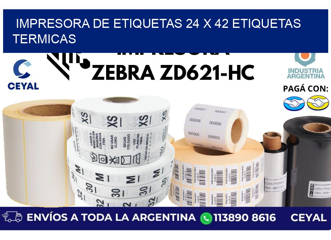 impresora de etiquetas 24 x 42 etiquetas termicas