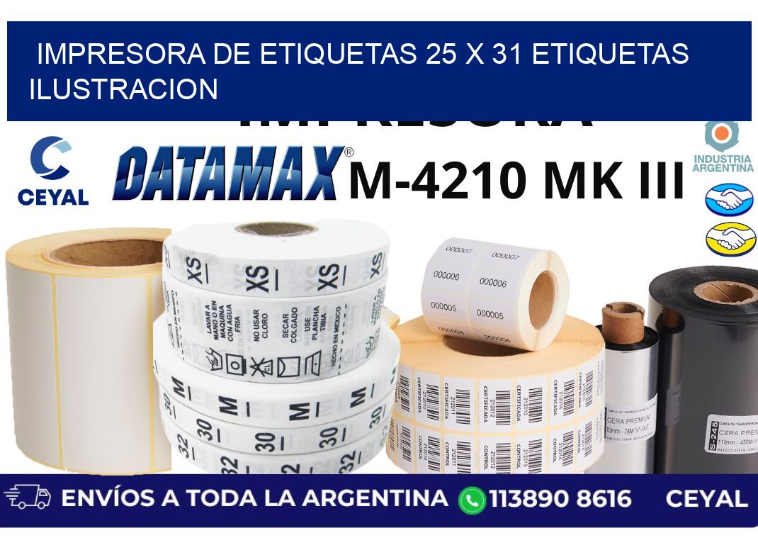 impresora de etiquetas 25 x 31 etiquetas ilustracion