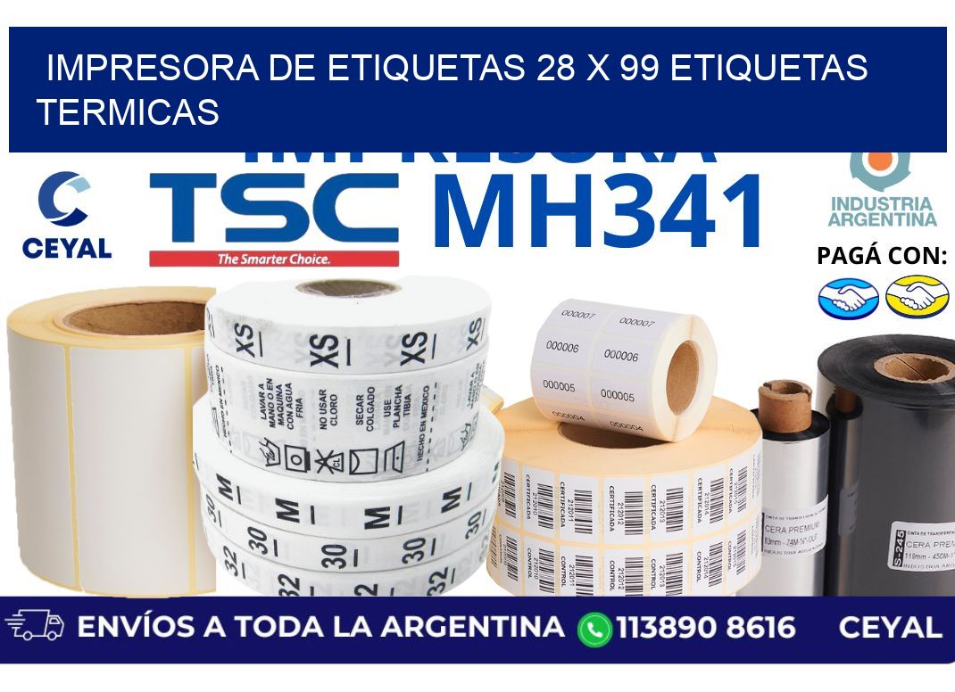 impresora de etiquetas 28 x 99 etiquetas termicas