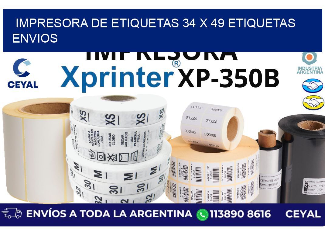 impresora de etiquetas 34 x 49 etiquetas envios