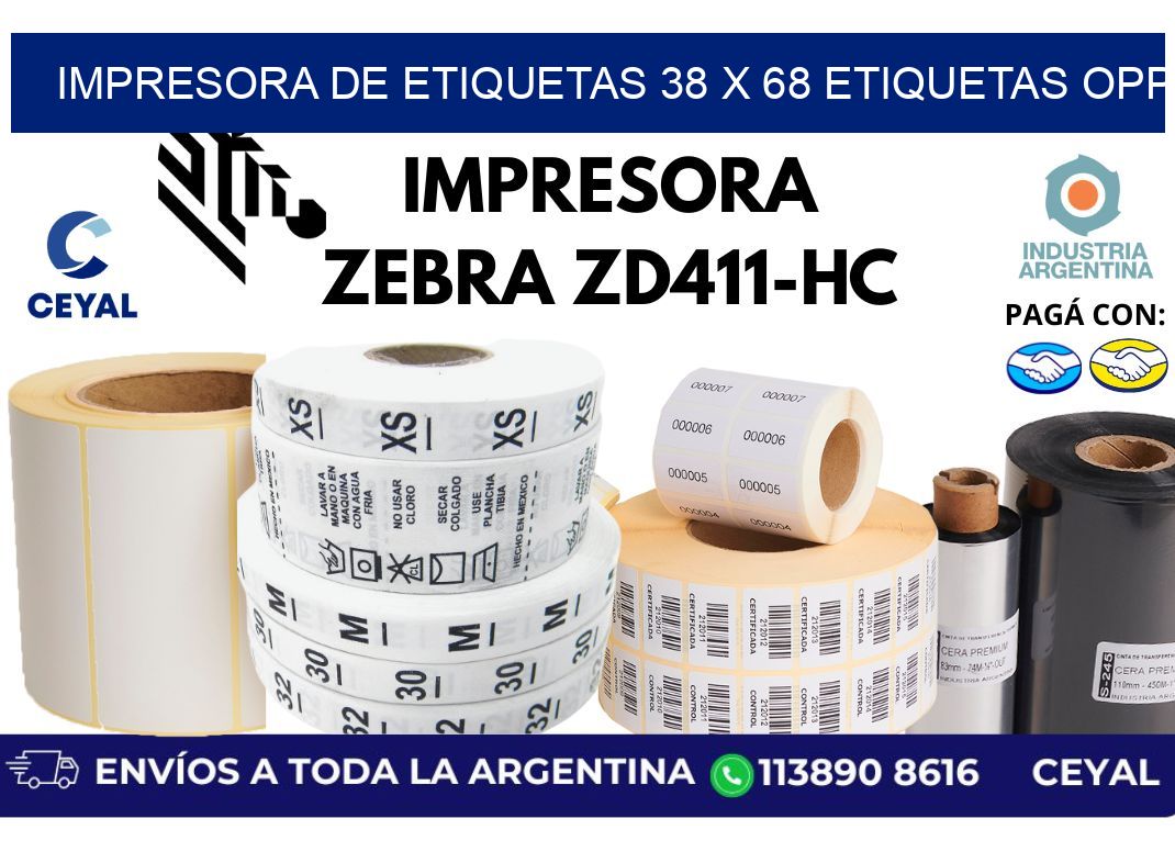 impresora de etiquetas 38 x 68 etiquetas opp