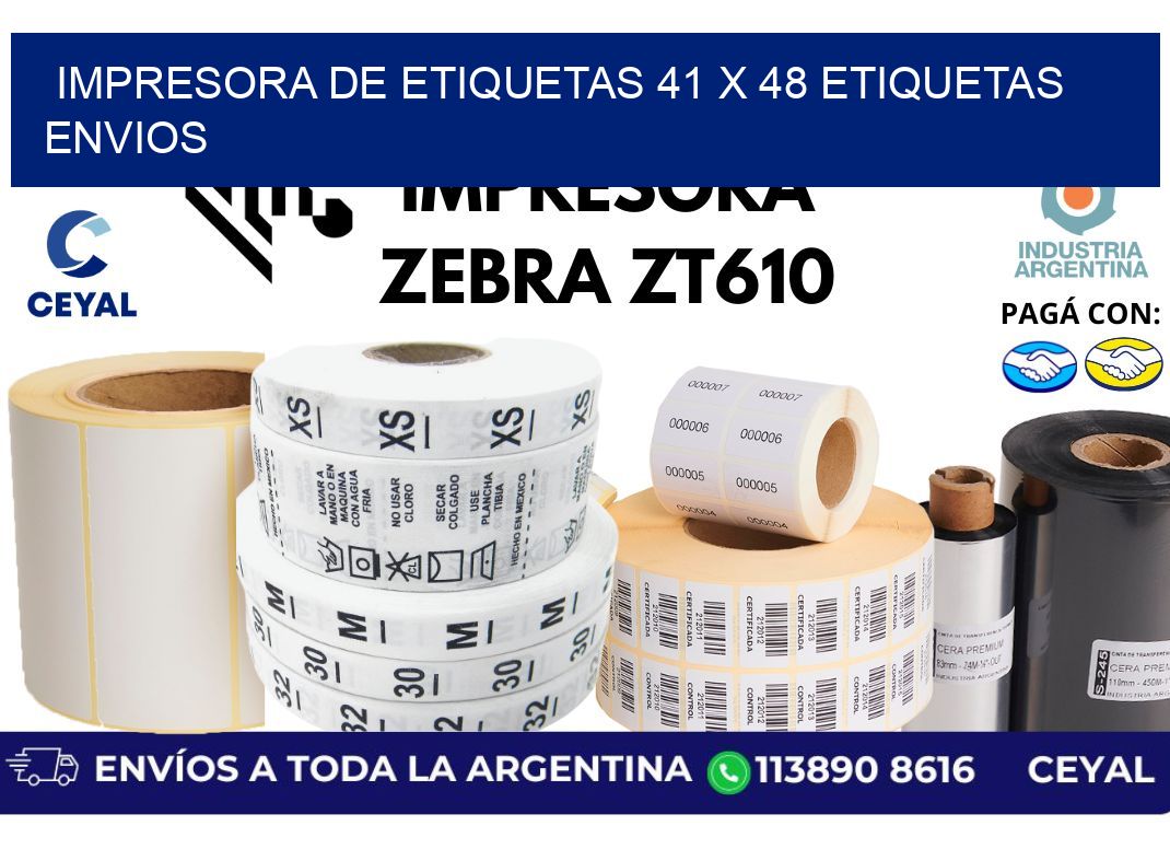 impresora de etiquetas 41 x 48 etiquetas envios