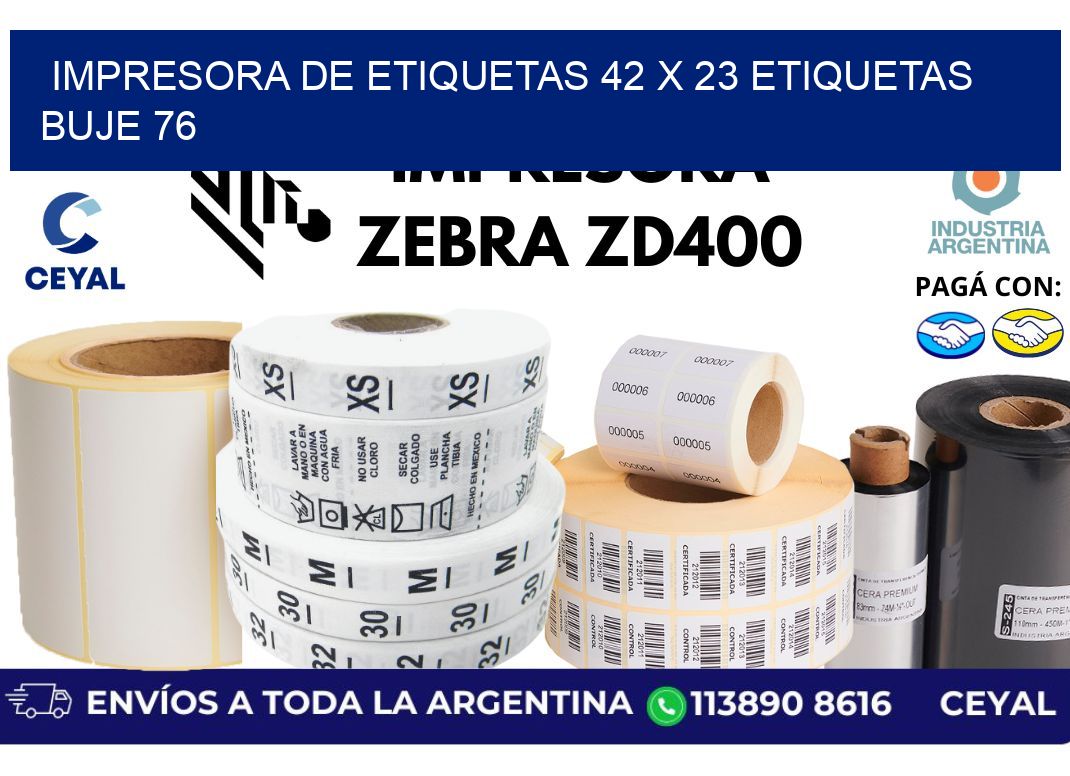 impresora de etiquetas 42 x 23 etiquetas buje 76