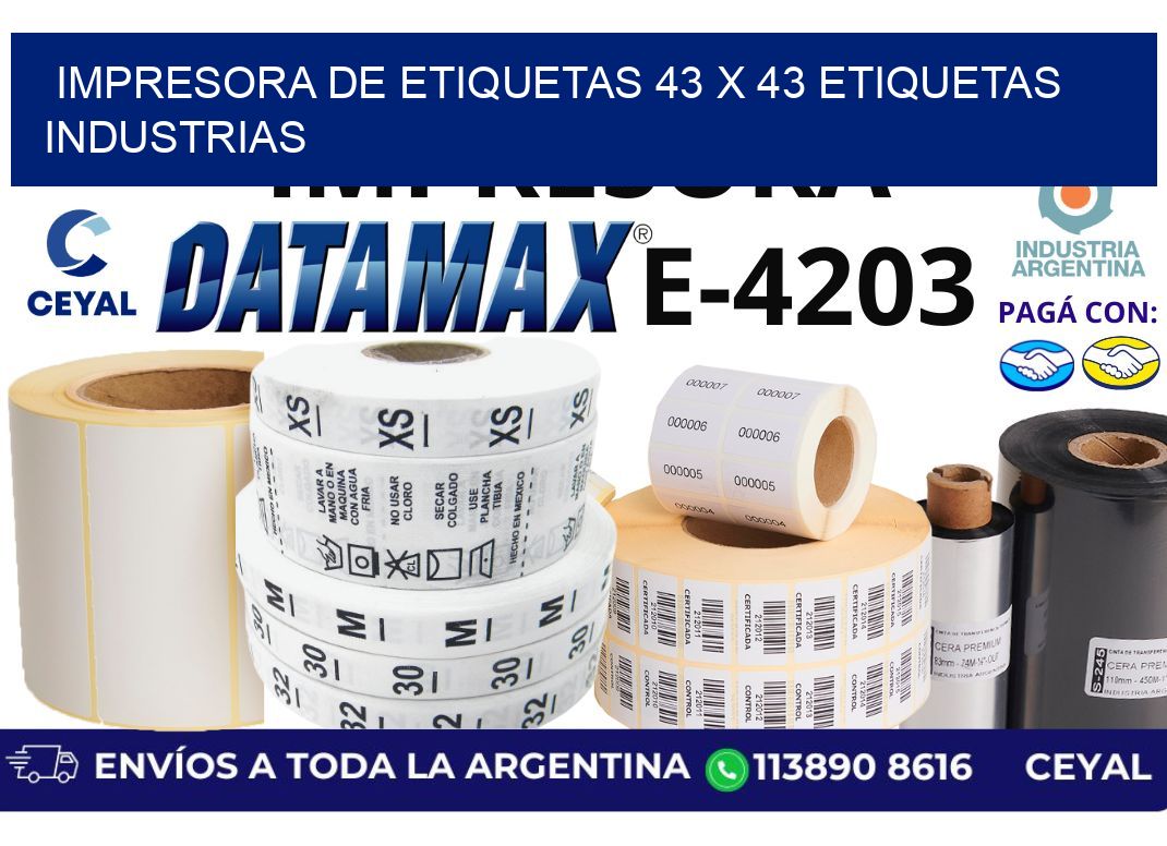 impresora de etiquetas 43 x 43 etiquetas industrias