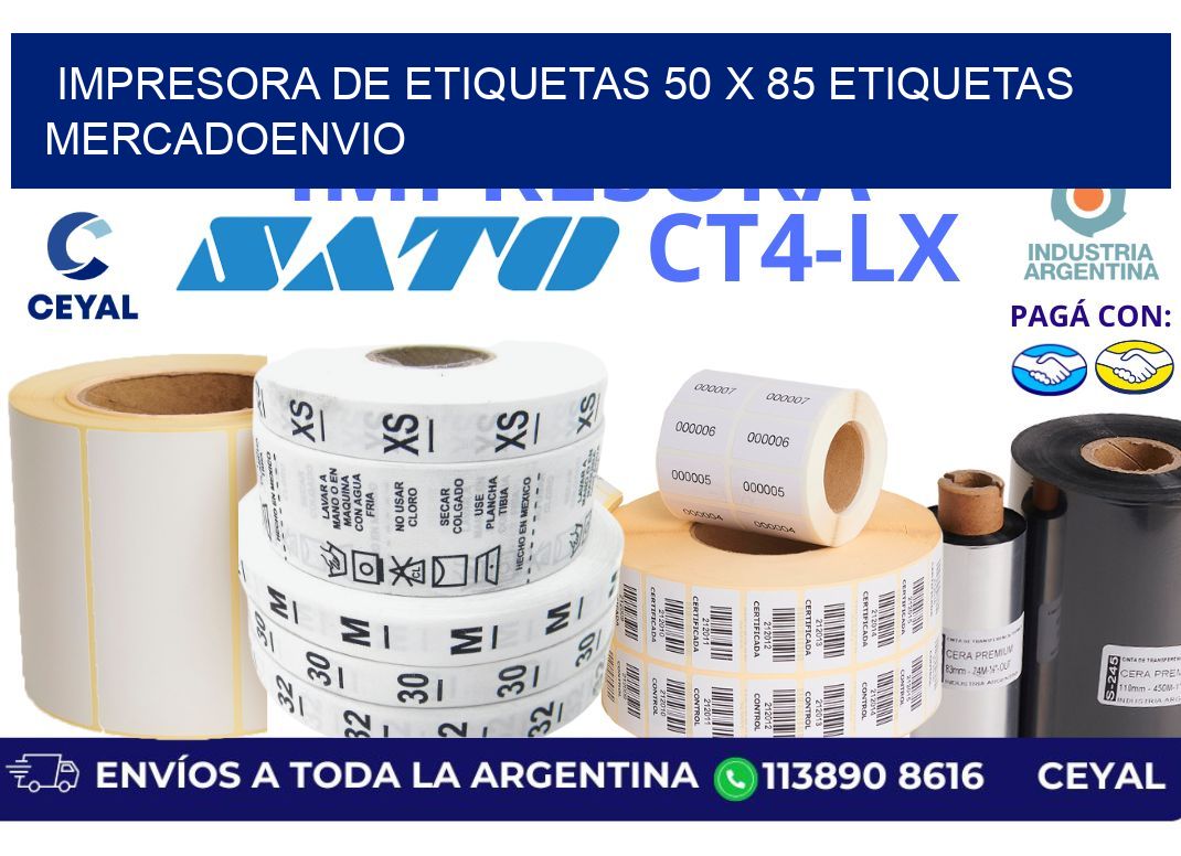 impresora de etiquetas 50 x 85 etiquetas mercadoenvio
