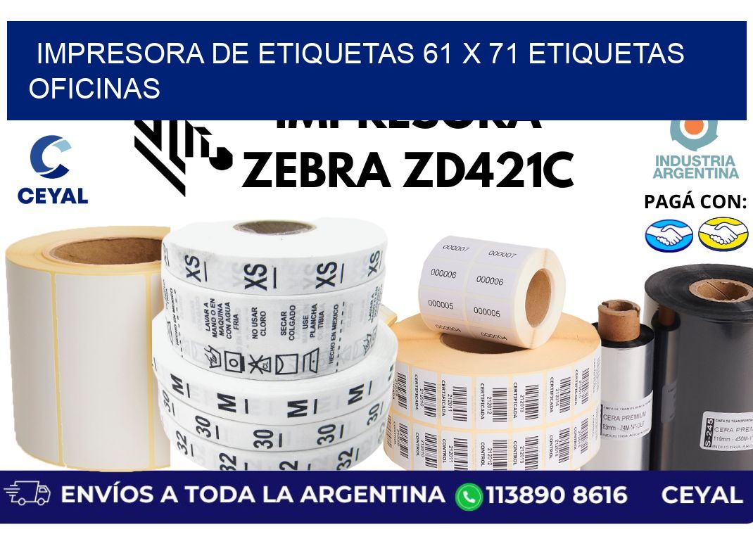 impresora de etiquetas 61 x 71 etiquetas oficinas