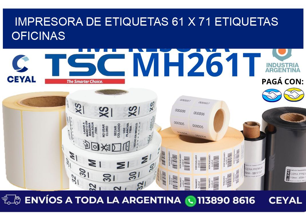 impresora de etiquetas 61 x 71 etiquetas oficinas