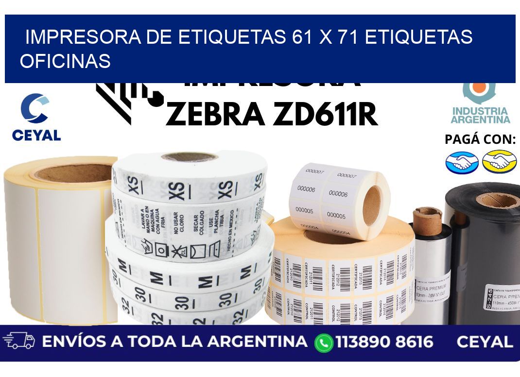 impresora de etiquetas 61 x 71 etiquetas oficinas