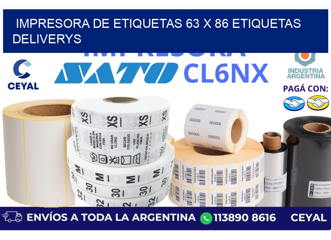impresora de etiquetas 63 x 86 etiquetas deliverys