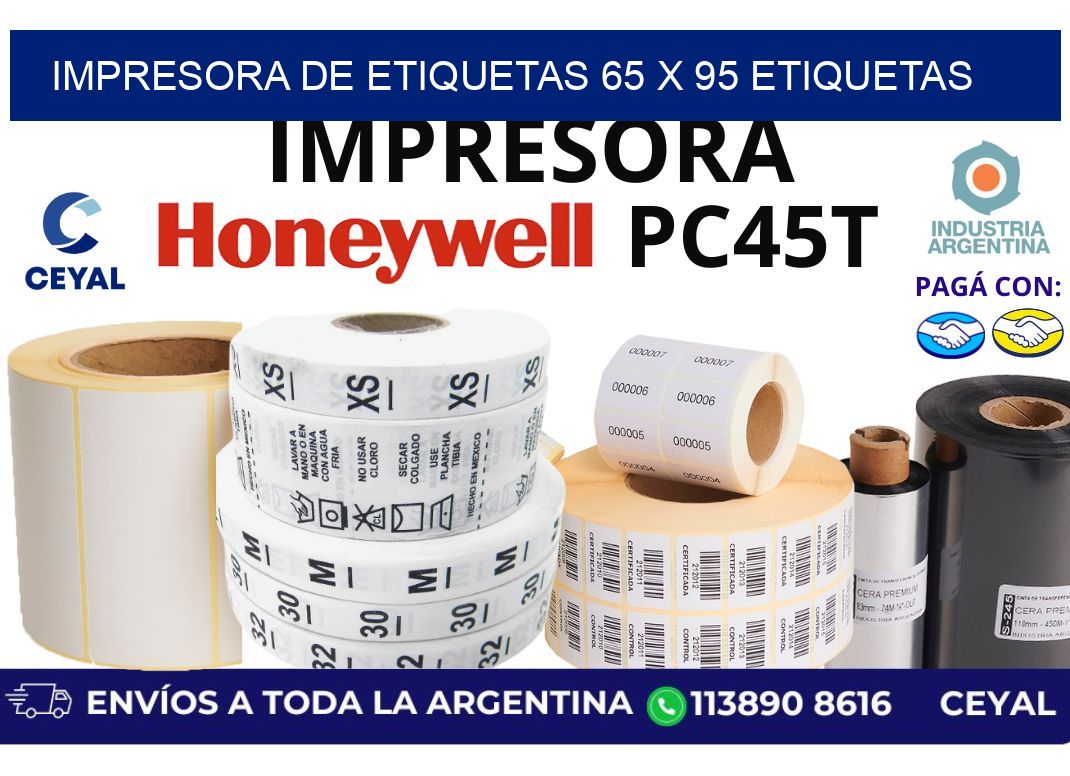 impresora de etiquetas 65 x 95 etiquetas