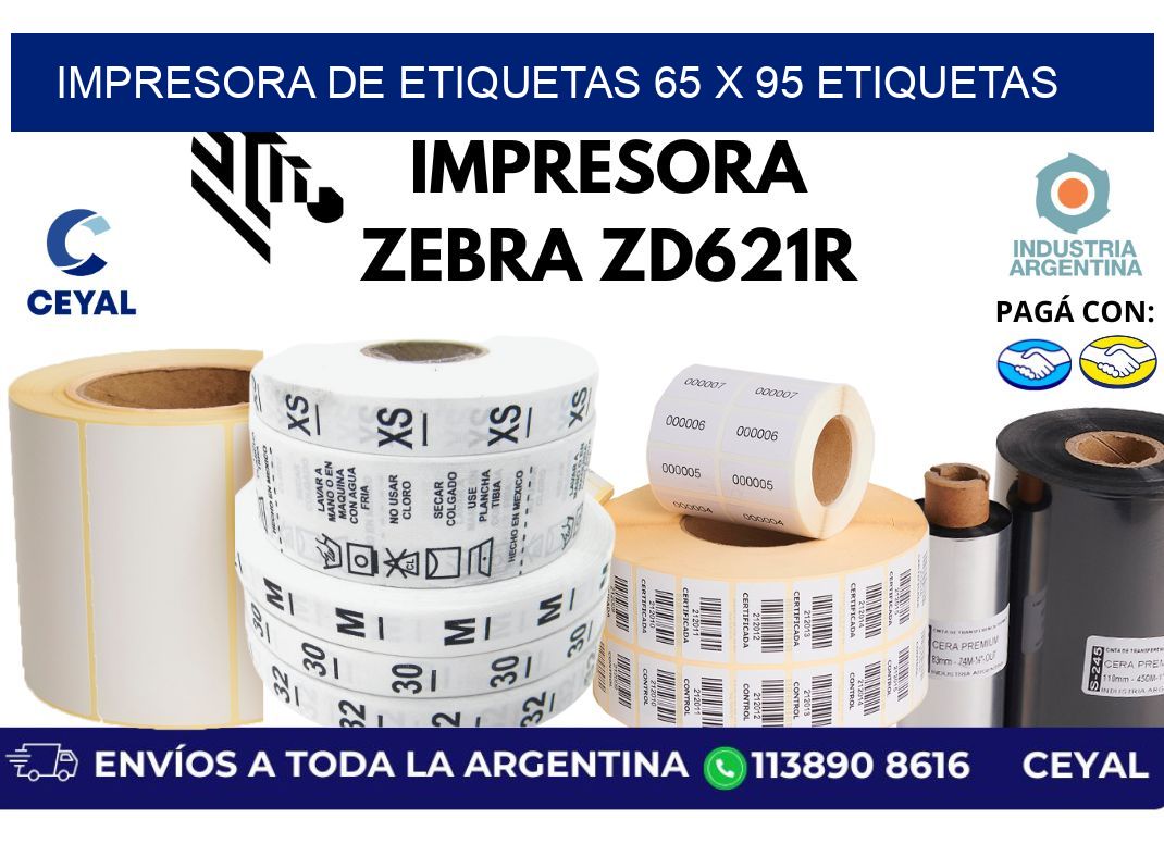 impresora de etiquetas 65 x 95 etiquetas