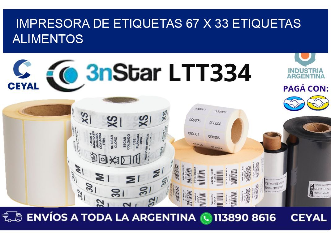 impresora de etiquetas 67 x 33 etiquetas alimentos