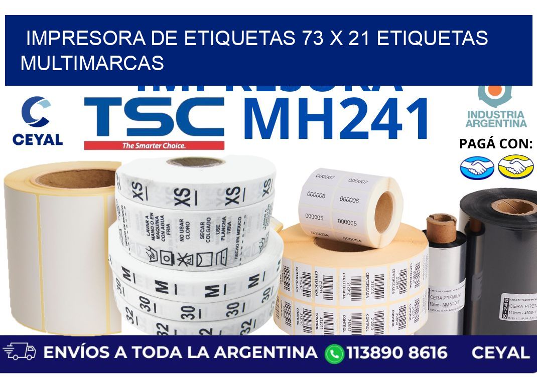 impresora de etiquetas 73 x 21 etiquetas multimarcas
