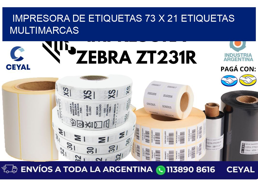 impresora de etiquetas 73 x 21 etiquetas multimarcas
