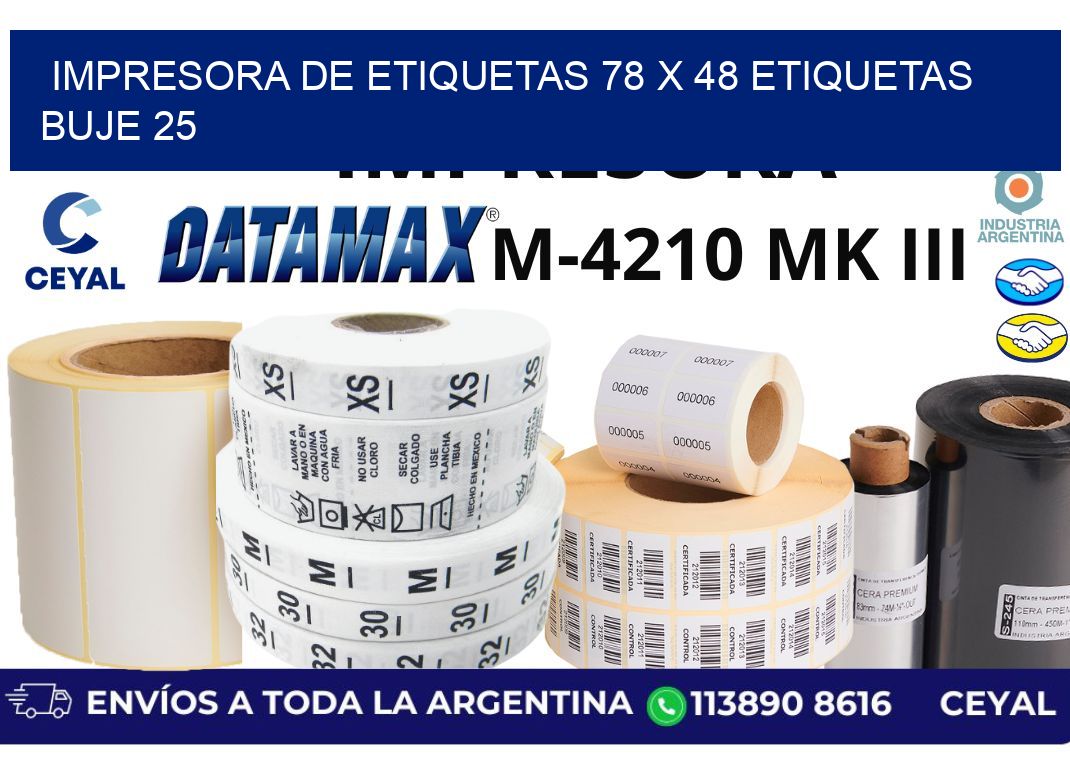 impresora de etiquetas 78 x 48 etiquetas  buje 25