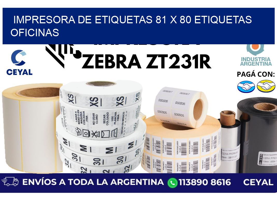 impresora de etiquetas 81 x 80 etiquetas oficinas