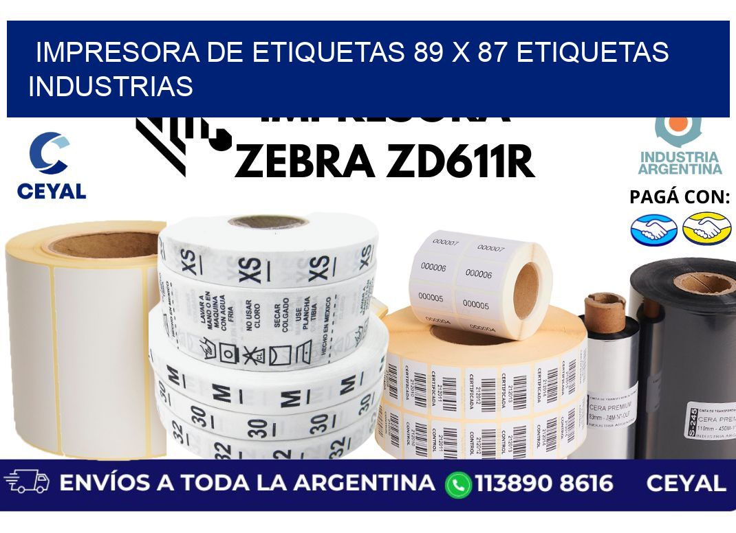 impresora de etiquetas 89 x 87 etiquetas industrias