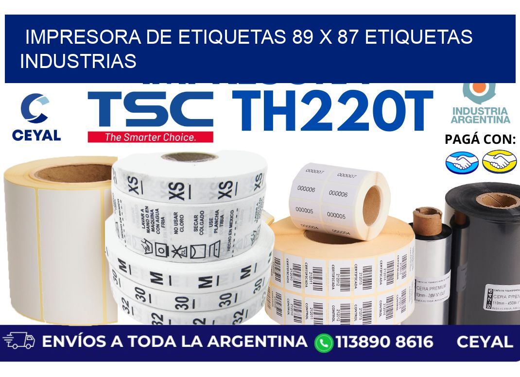 impresora de etiquetas 89 x 87 etiquetas industrias