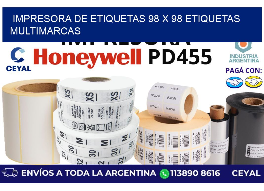 impresora de etiquetas 98 x 98 etiquetas multimarcas