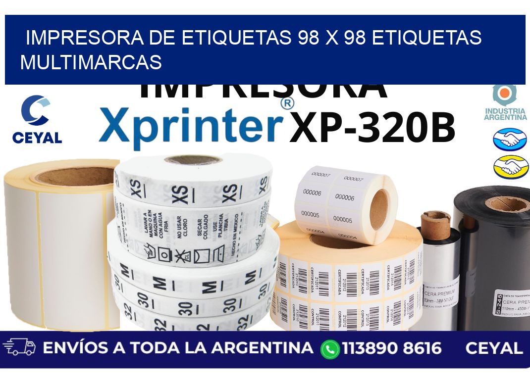 impresora de etiquetas 98 x 98 etiquetas multimarcas