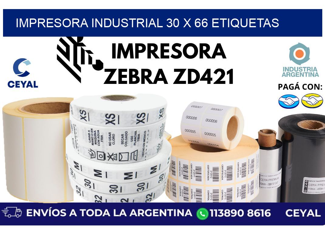 impresora industrial 30 x 66 etiquetas