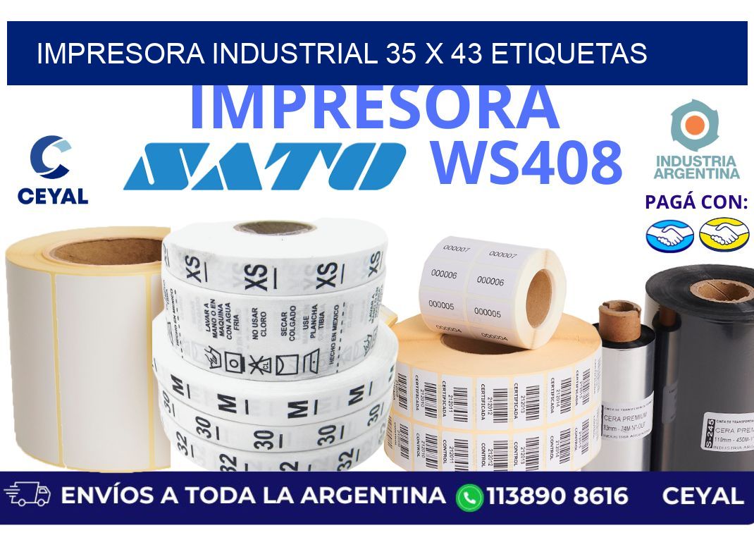 impresora industrial 35 x 43 etiquetas