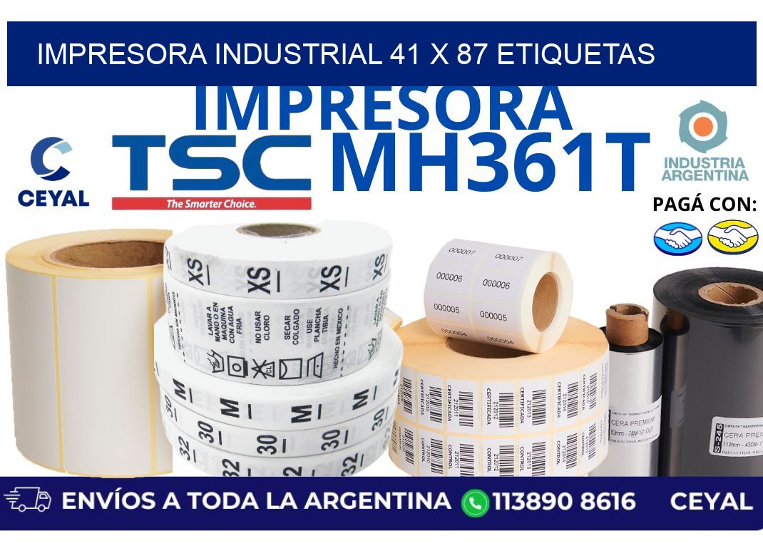 impresora industrial 41 x 87 etiquetas