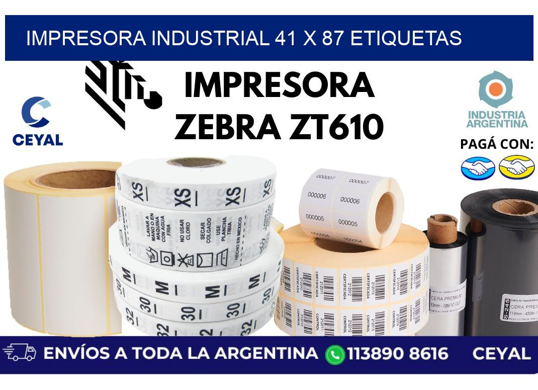 impresora industrial 41 x 87 etiquetas
