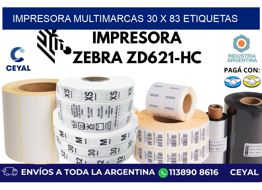 impresora multimarcas 30 x 83 etiquetas