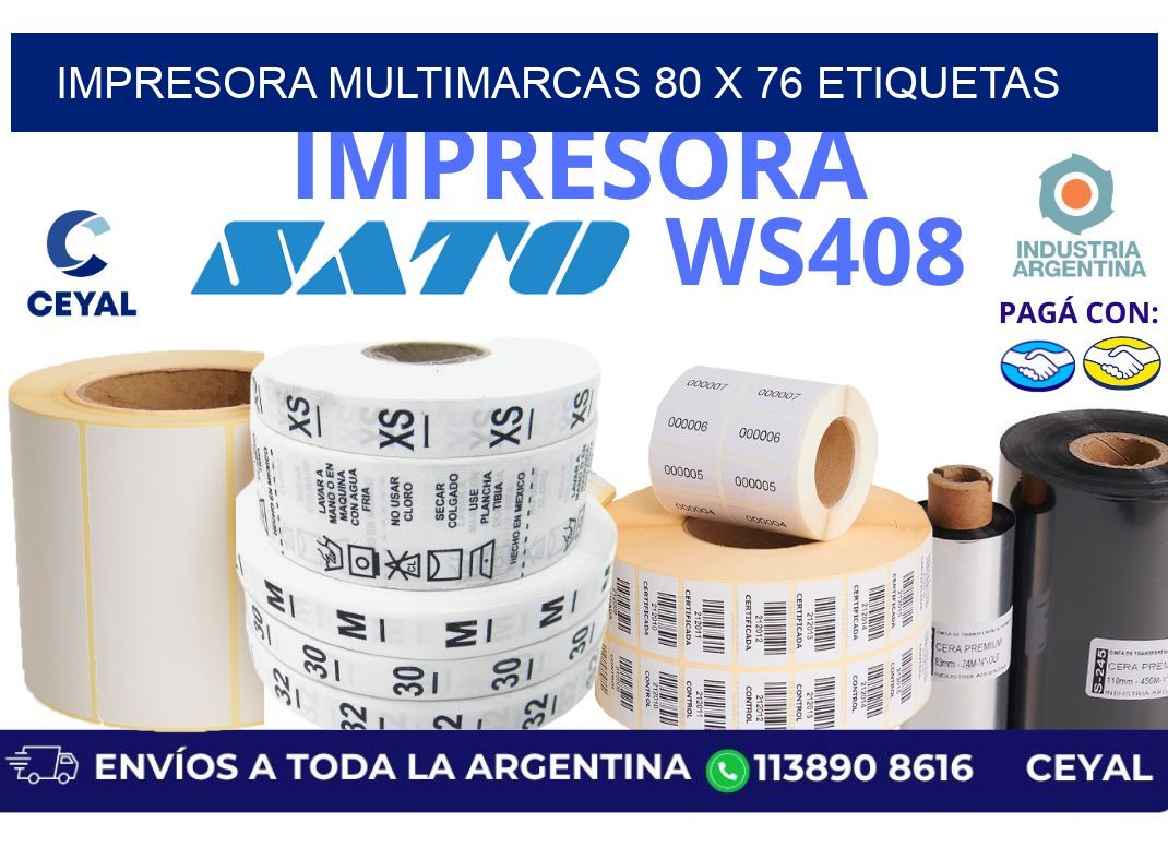 impresora multimarcas 80 x 76 etiquetas