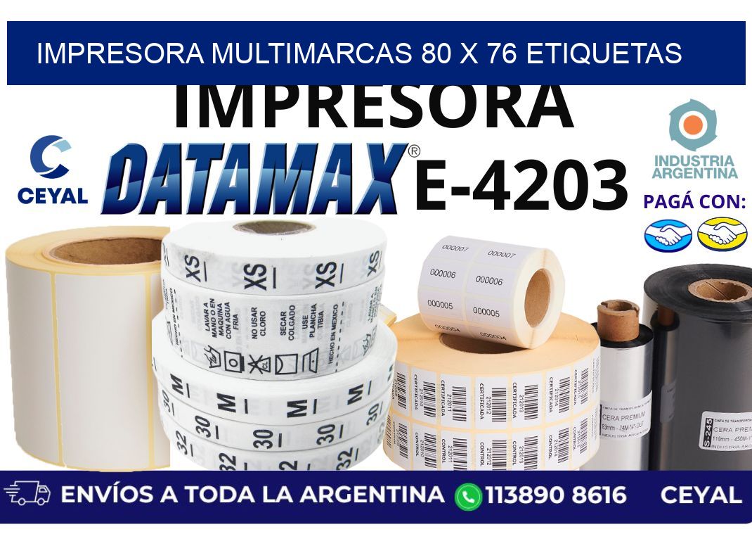 impresora multimarcas 80 x 76 etiquetas