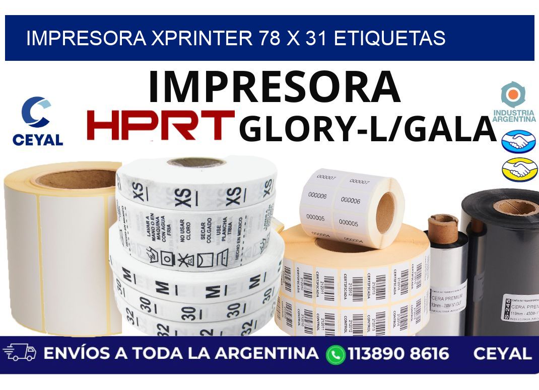 impresora xprinter 78 x 31 etiquetas