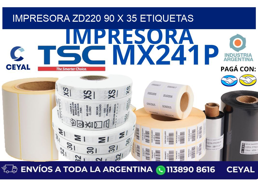 impresora zd220 90 x 35 etiquetas