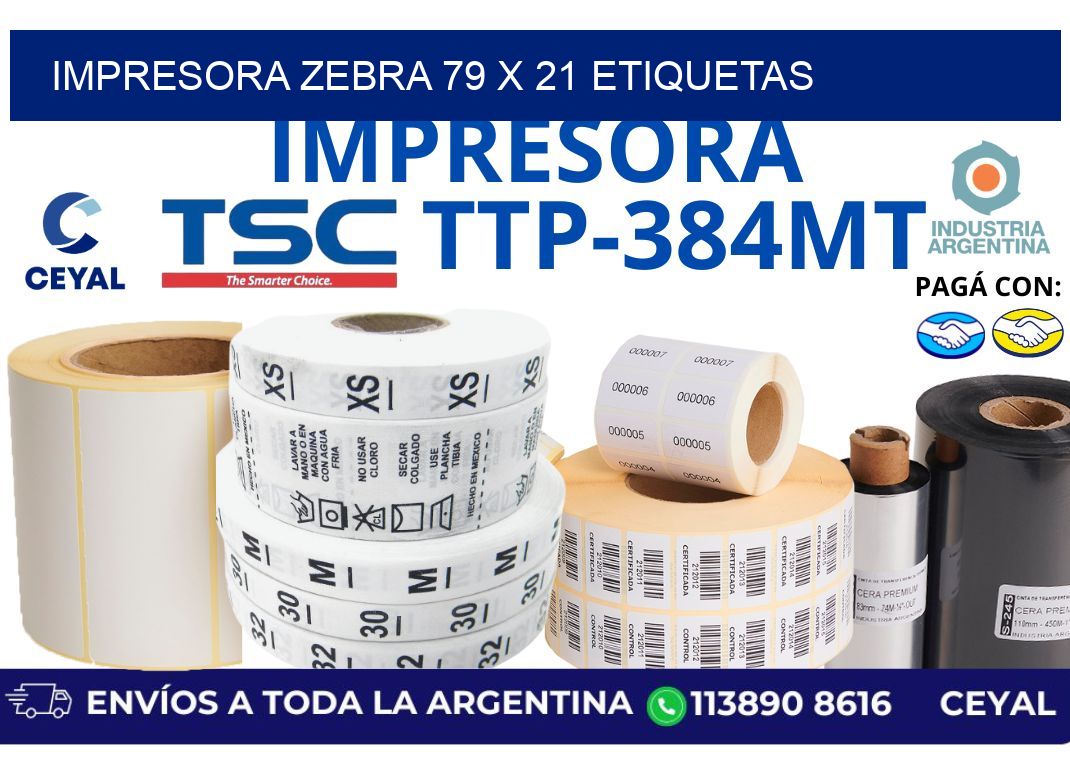 impresora zebra 79 x 21 etiquetas