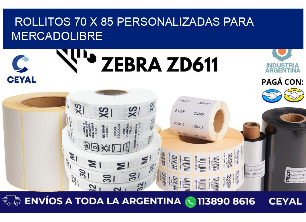 rollitos 70 x 85 personalizadas para mercadolibre