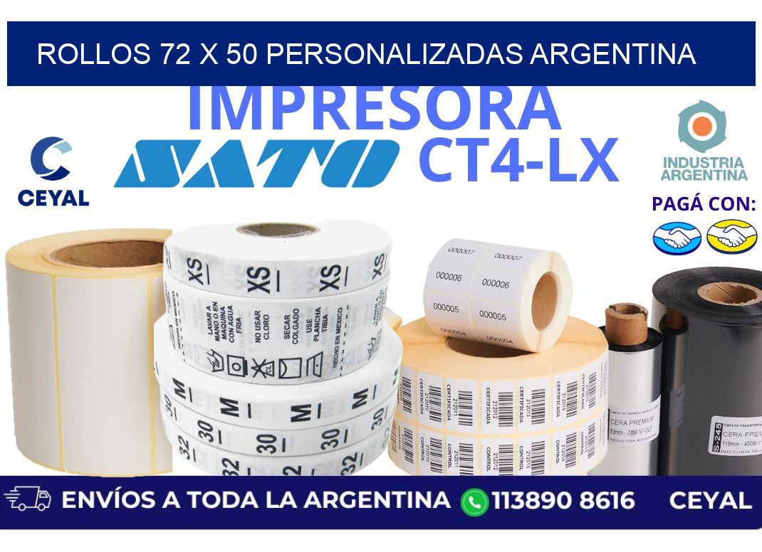 rollos 72 x 50 personalizadas argentina