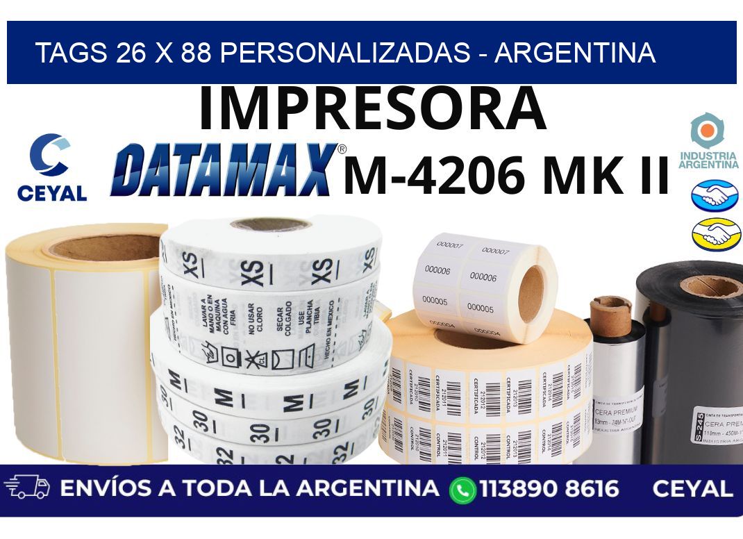 tags 26 x 88 personalizadas – Argentina