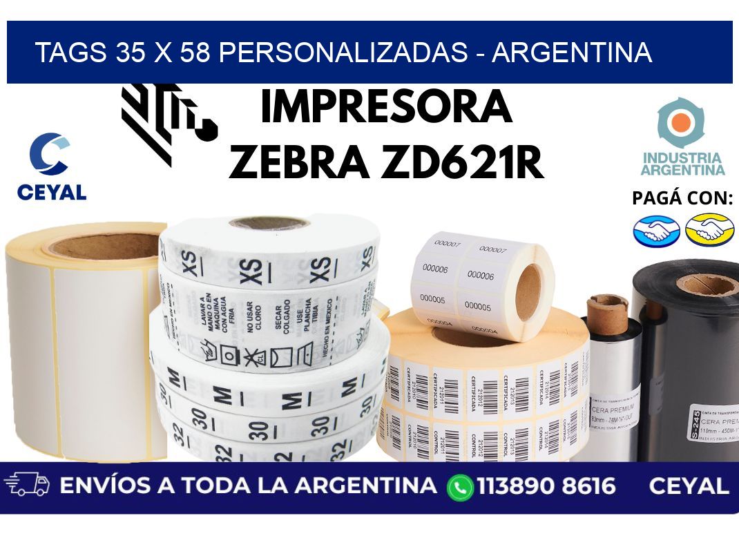 tags 35 x 58 personalizadas - Argentina