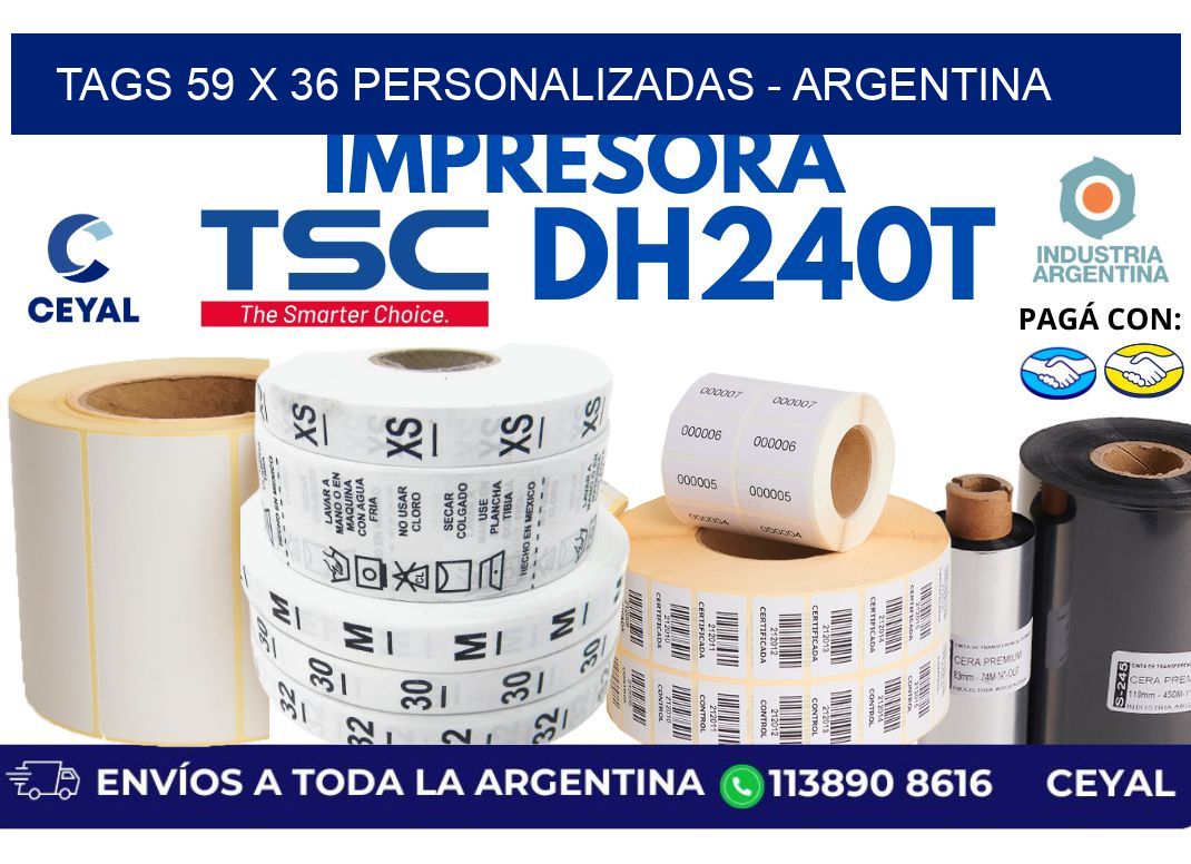 tags 59 x 36 personalizadas - Argentina