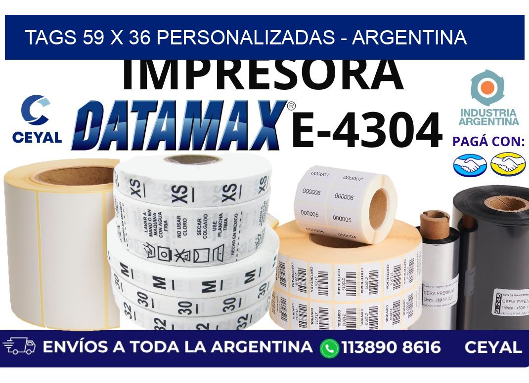 tags 59 x 36 personalizadas - Argentina