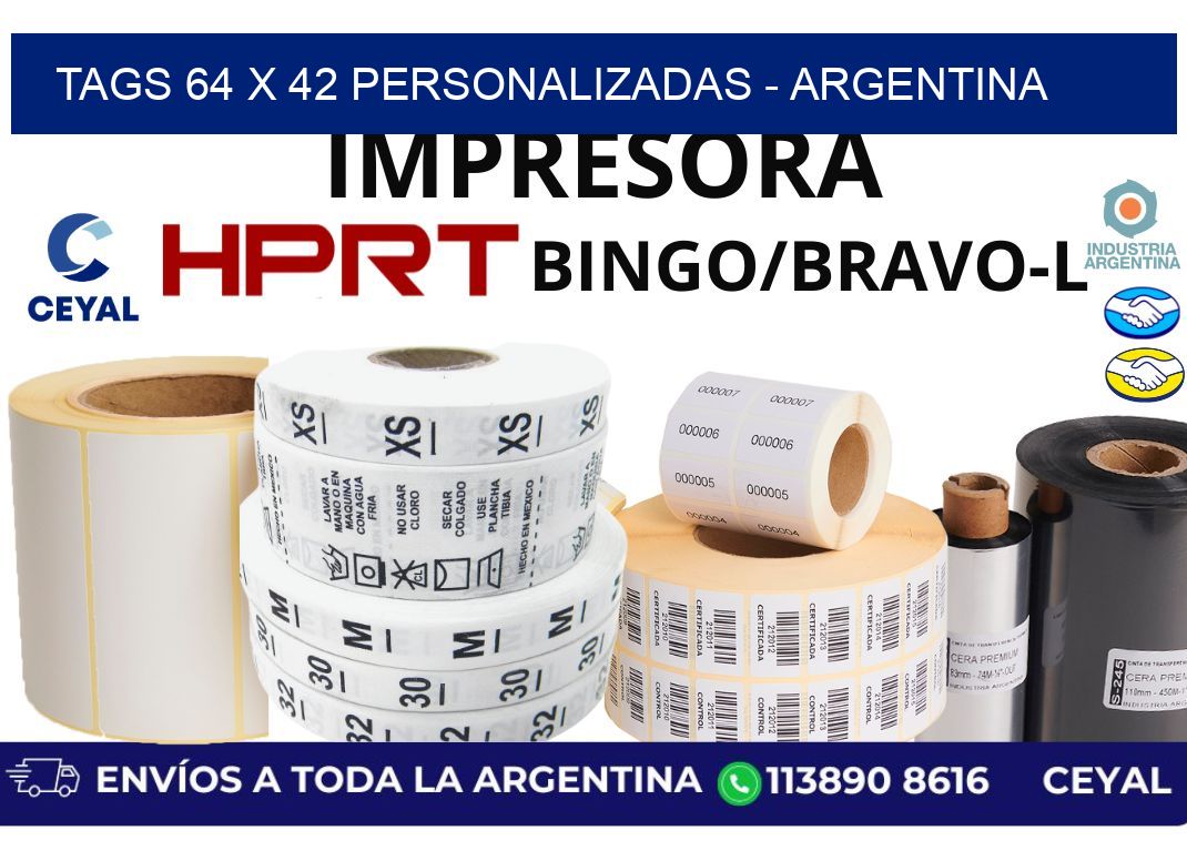 tags 64 x 42 personalizadas - Argentina