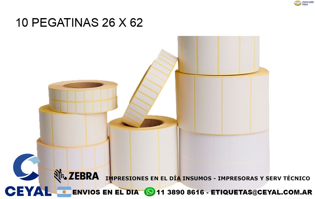 10 PEGATINAS 26 x 62