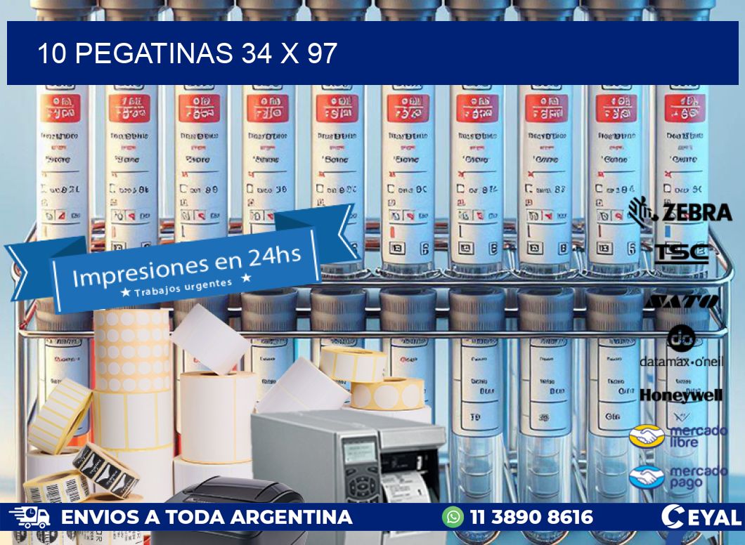 10 PEGATINAS 34 x 97