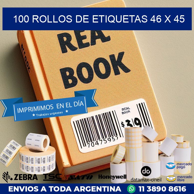 100 ROLLOS DE ETIQUETAS 46 x 45