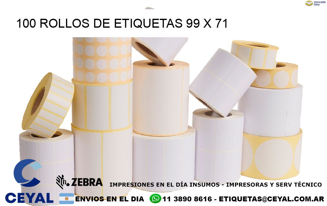 100 ROLLOS DE ETIQUETAS 99 x 71