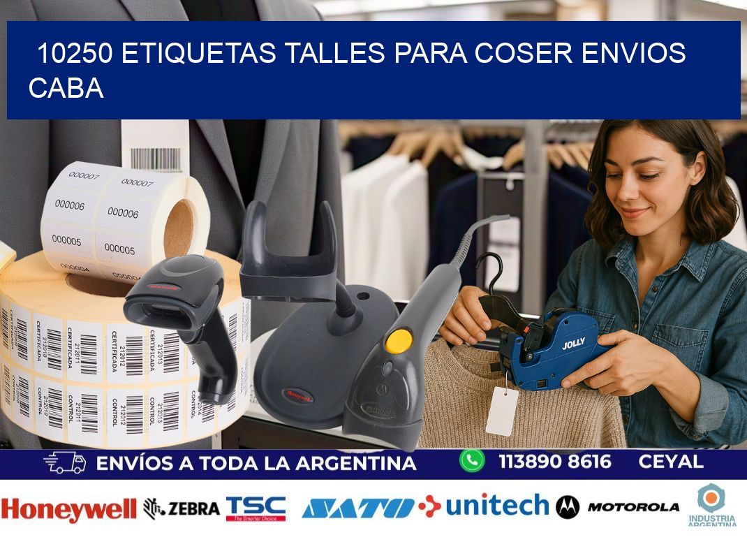 10250 ETIQUETAS TALLES PARA COSER ENVIOS CABA