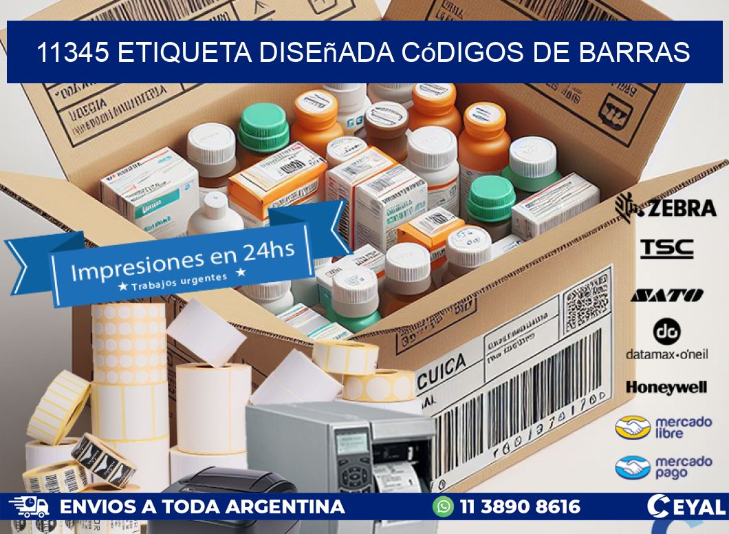 11345 etiqueta diseñada códigos de barras