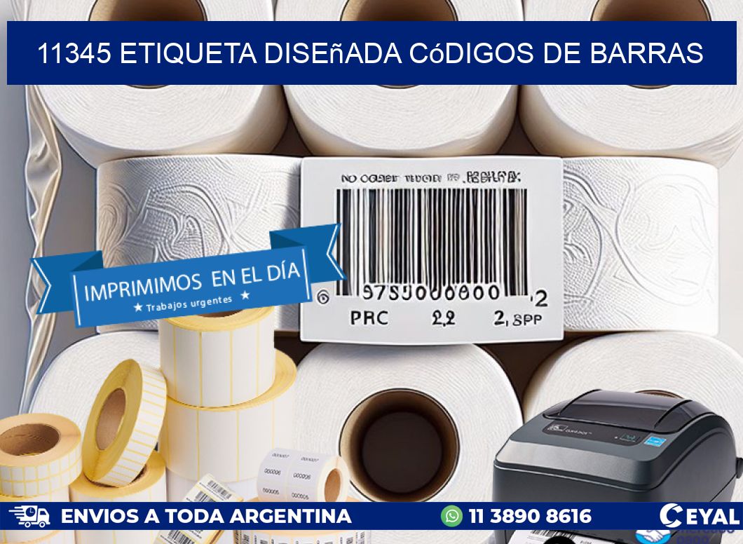 11345 etiqueta diseñada códigos de barras