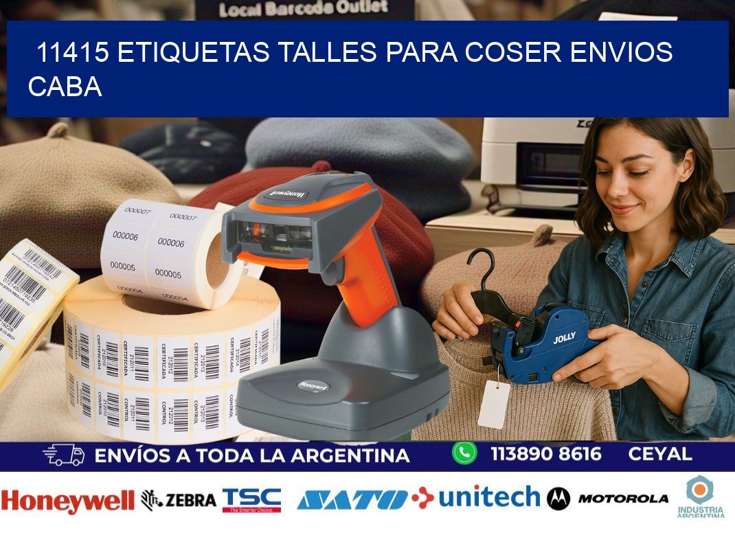 11415 ETIQUETAS TALLES PARA COSER ENVIOS CABA
