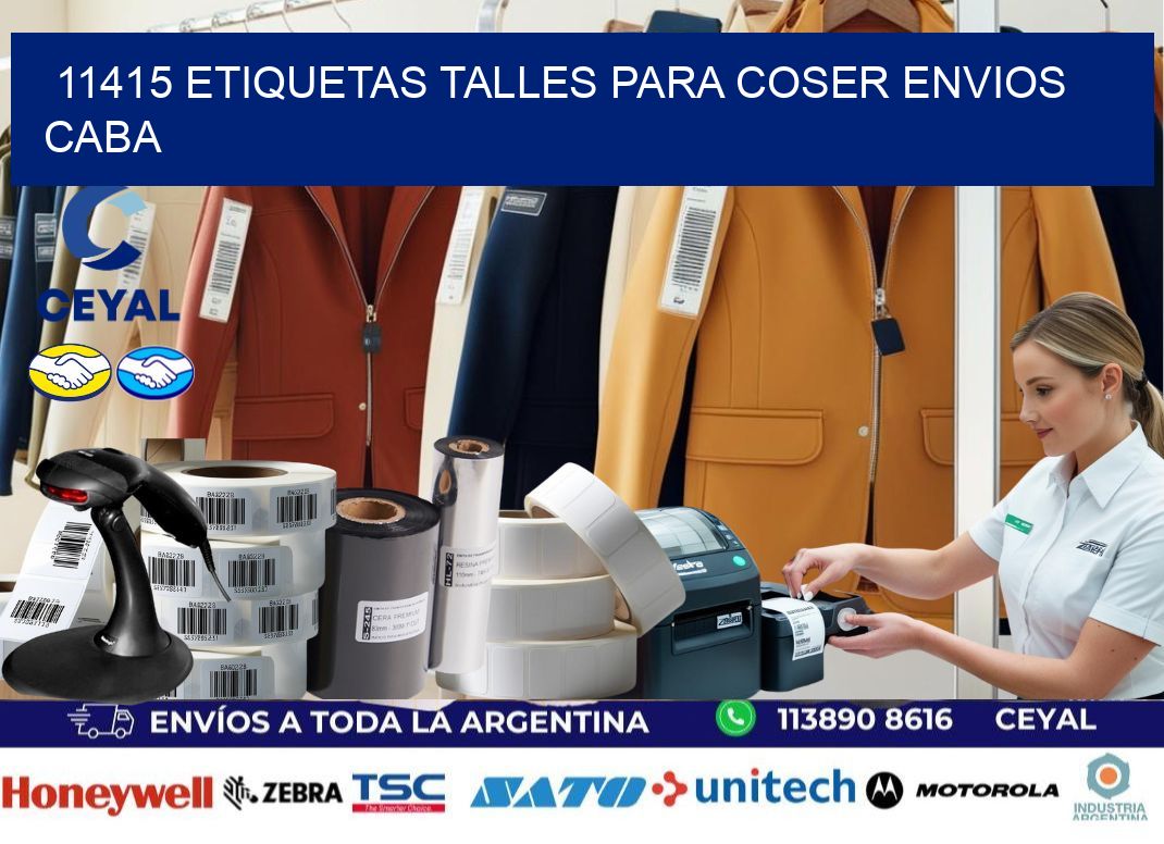 11415 ETIQUETAS TALLES PARA COSER ENVIOS CABA